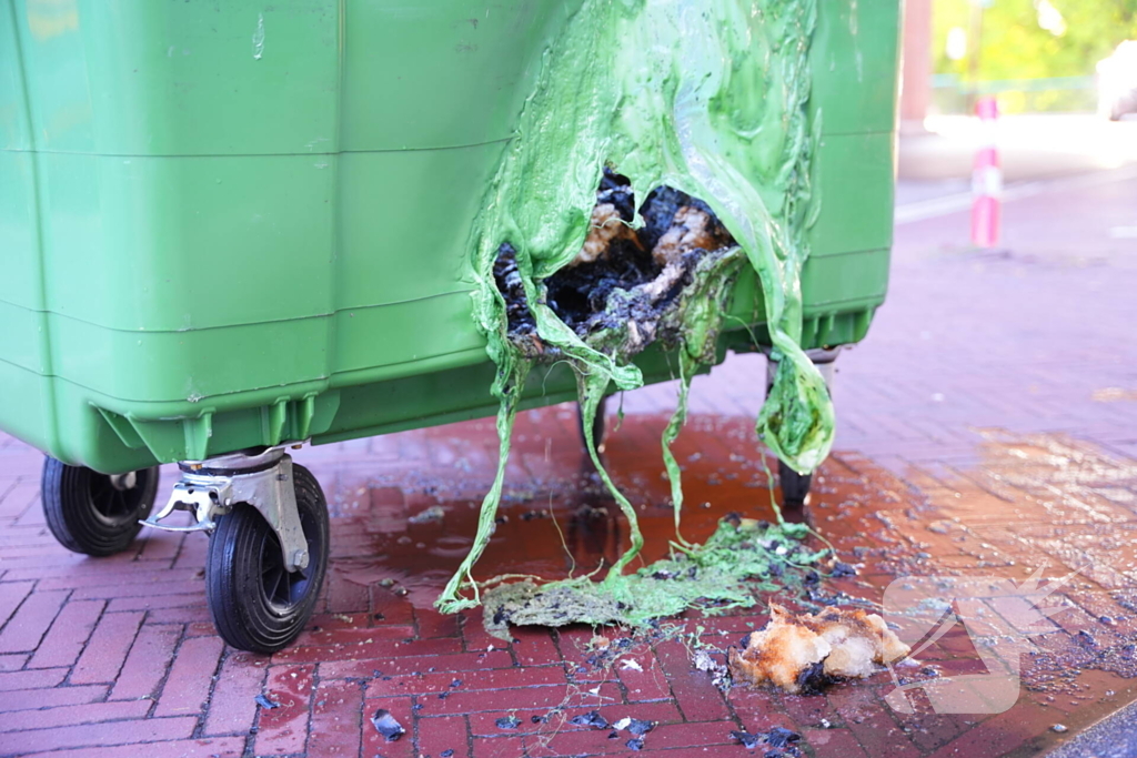 Brandende container geblust door bewoners