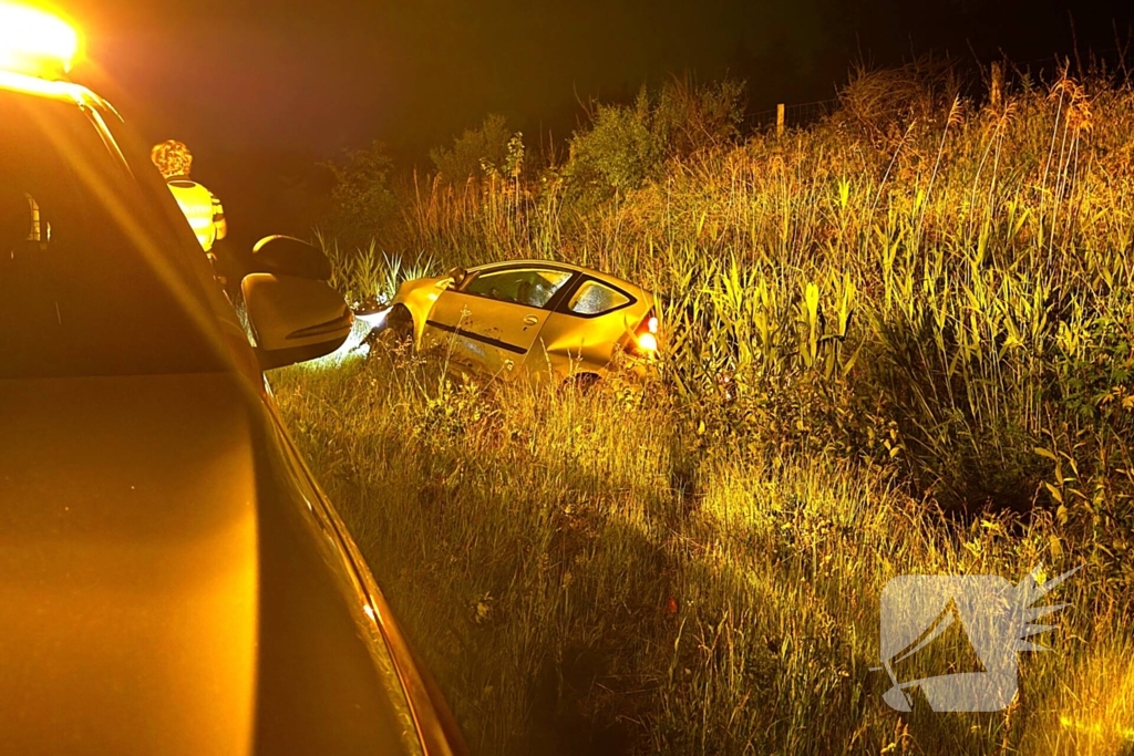 Auto belandt in sloot na het ontwijken van eend