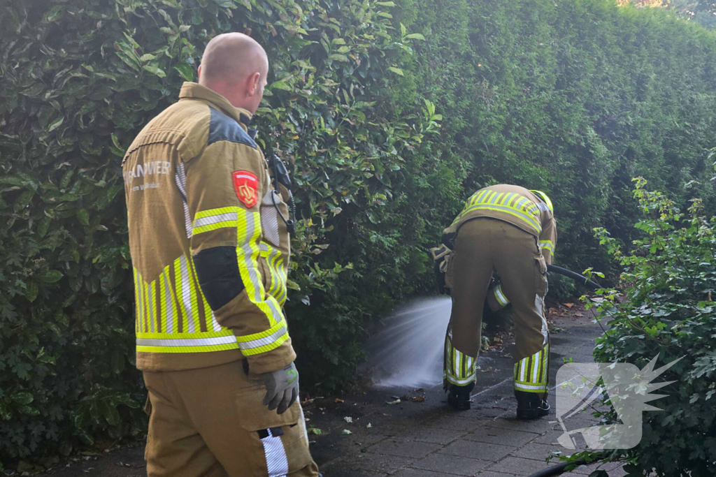 Kleine brand geblust bij barbecue