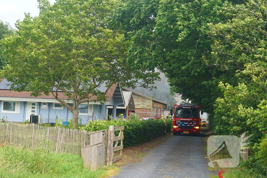 Paarden gered bij uitslaande brand