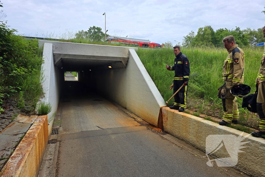 Afvalbrand in fietstunnel veroorzaakt roetschade