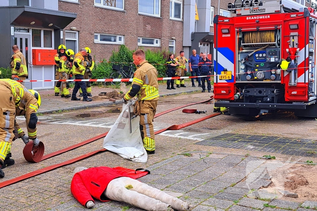 Brandweer ontdekt gaslekkage tijdens oefening