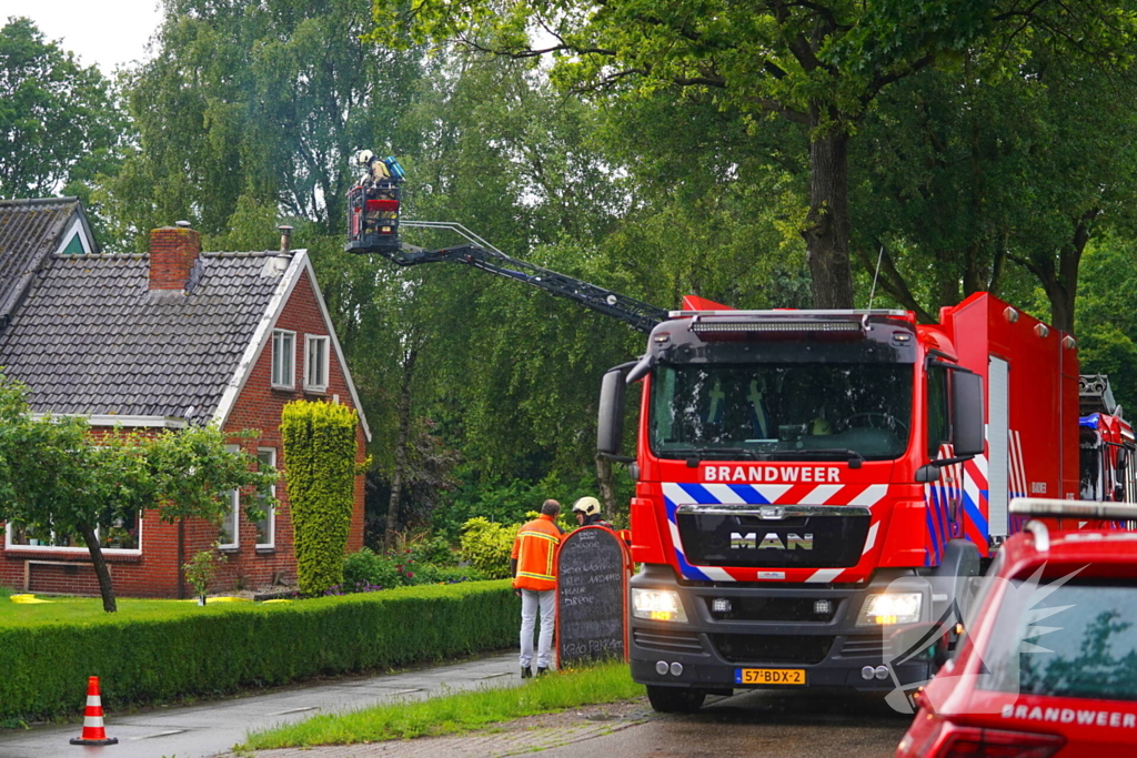 Weg dicht vanwege schoorsteenbrand