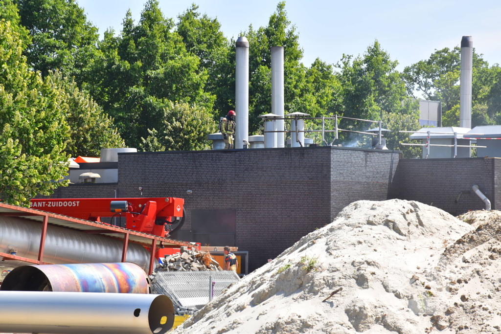 Brand tijdens sloopwerk zwembad