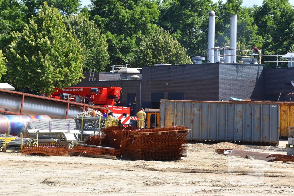 Brand tijdens sloopwerk zwembad