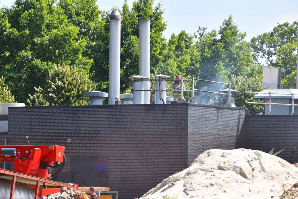 Brand tijdens sloopwerk zwembad