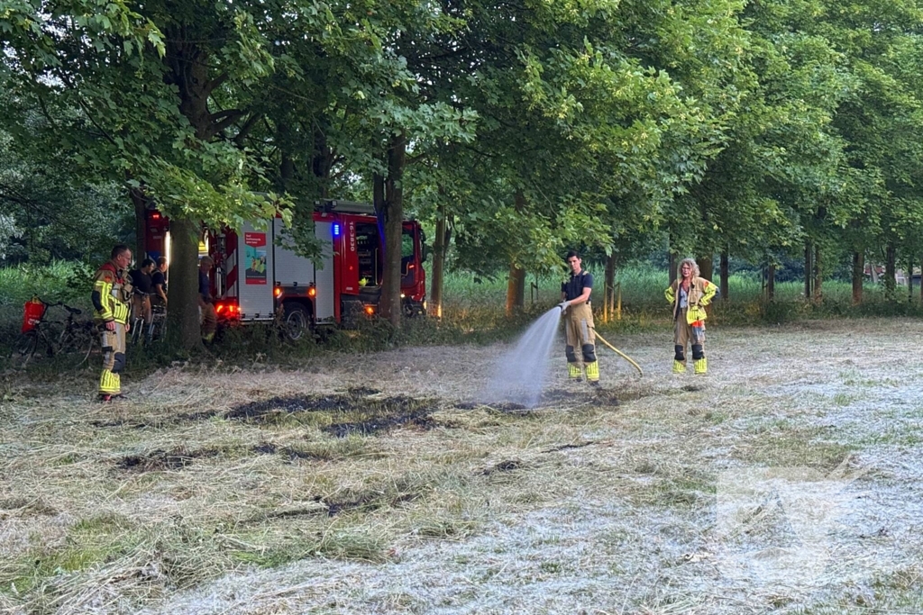 Brand in grasveld snel onder controle