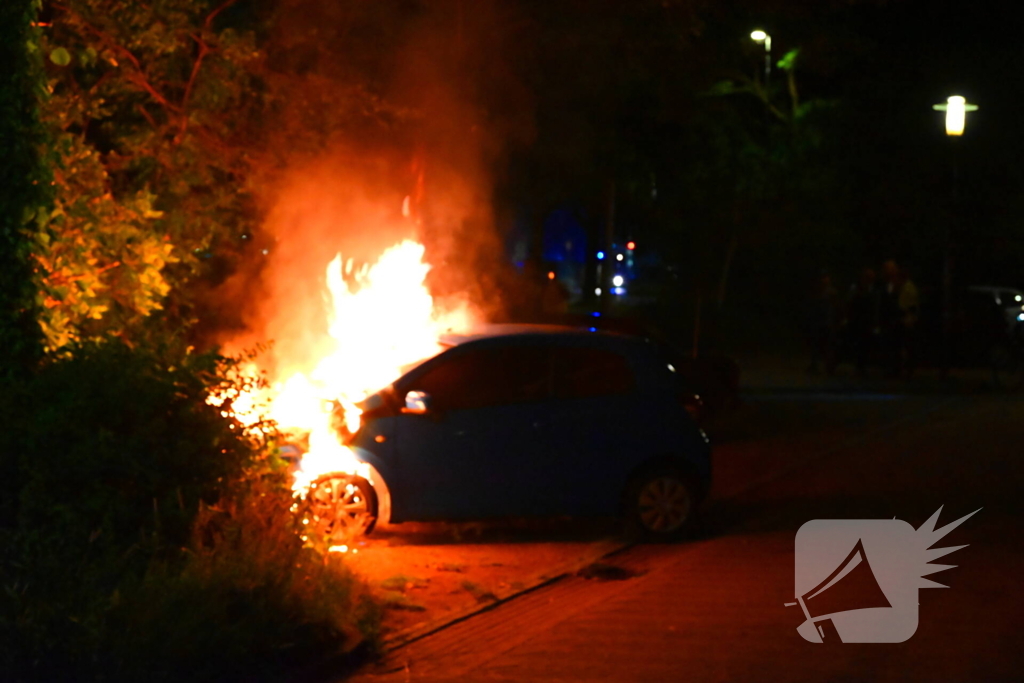Voertuig in vlammen opgegaan