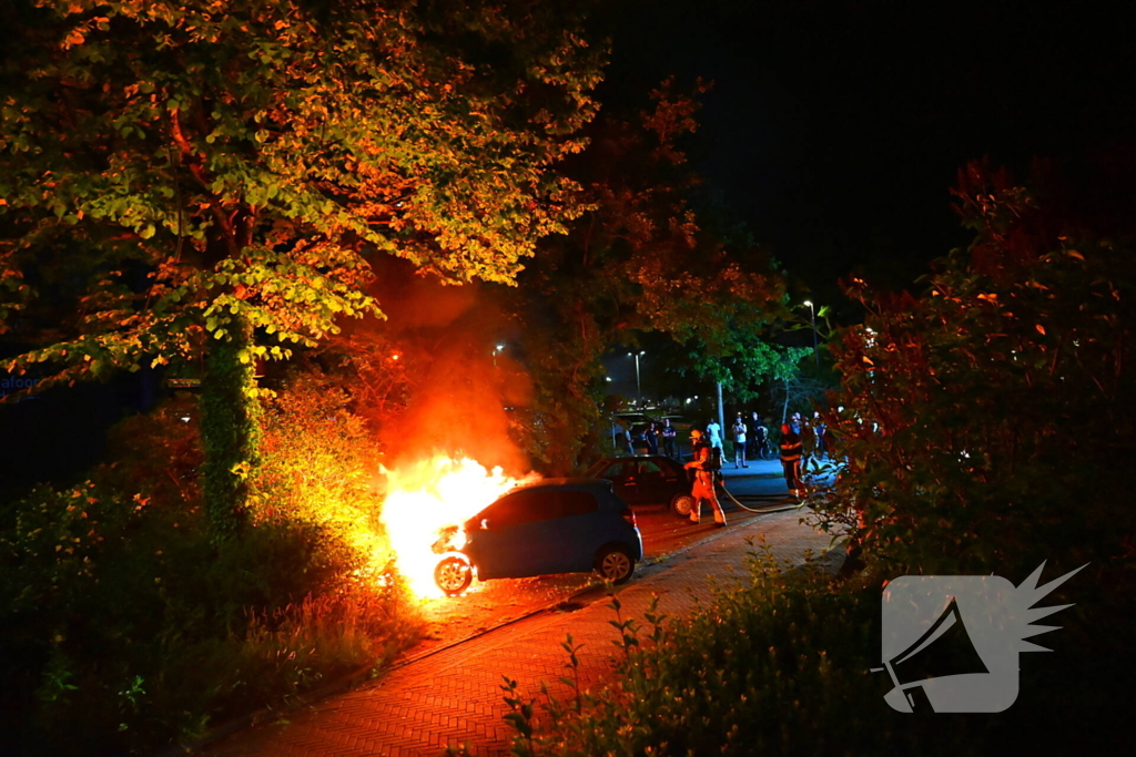 Voertuig in vlammen opgegaan