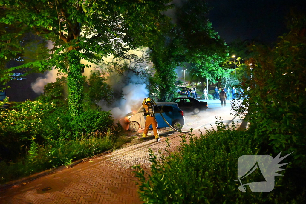 Voertuig in vlammen opgegaan