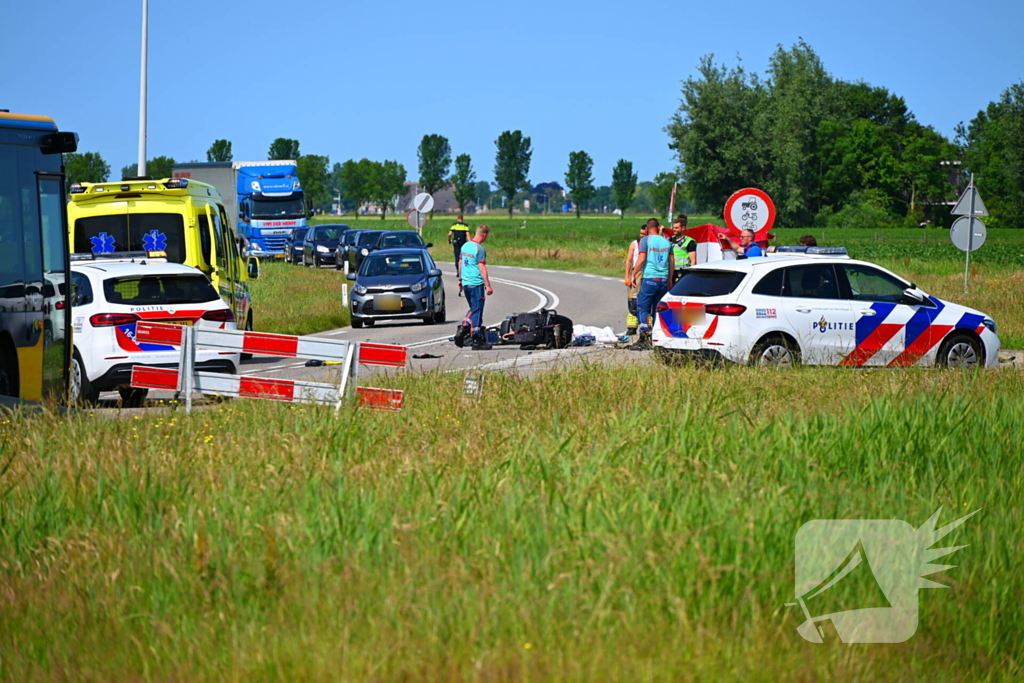 Ernstig ongeval met scootmobiel en auto