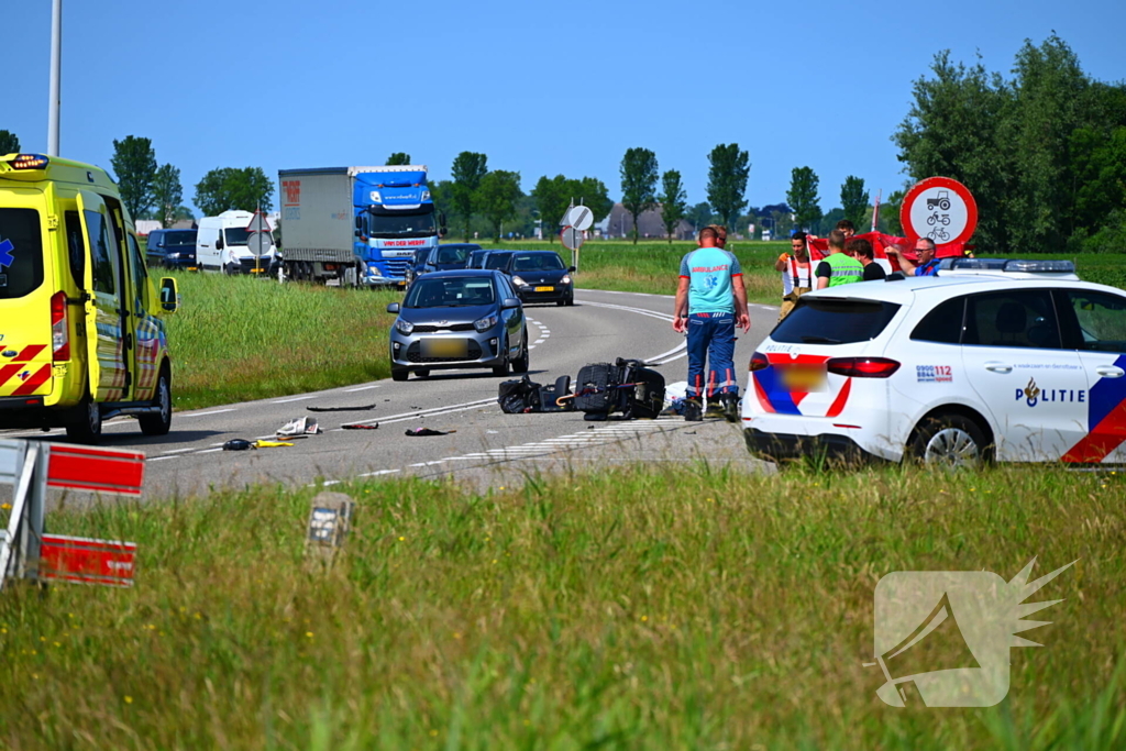Ernstig ongeval met scootmobiel en auto