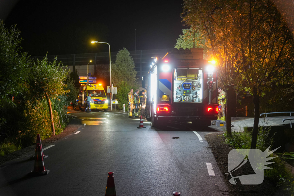 Auto te water op de kop