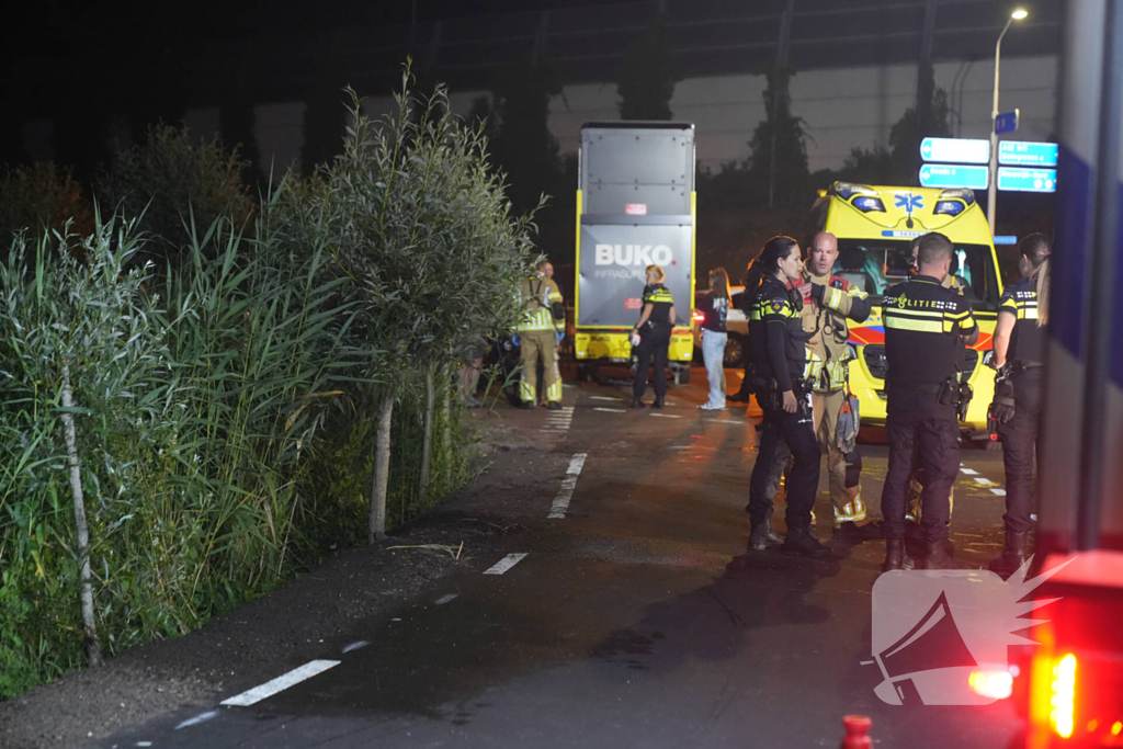 Auto te water op de kop