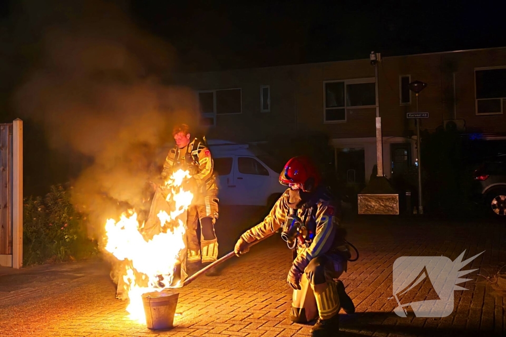 Jerrycan met brandstof veroorzaakt vuur