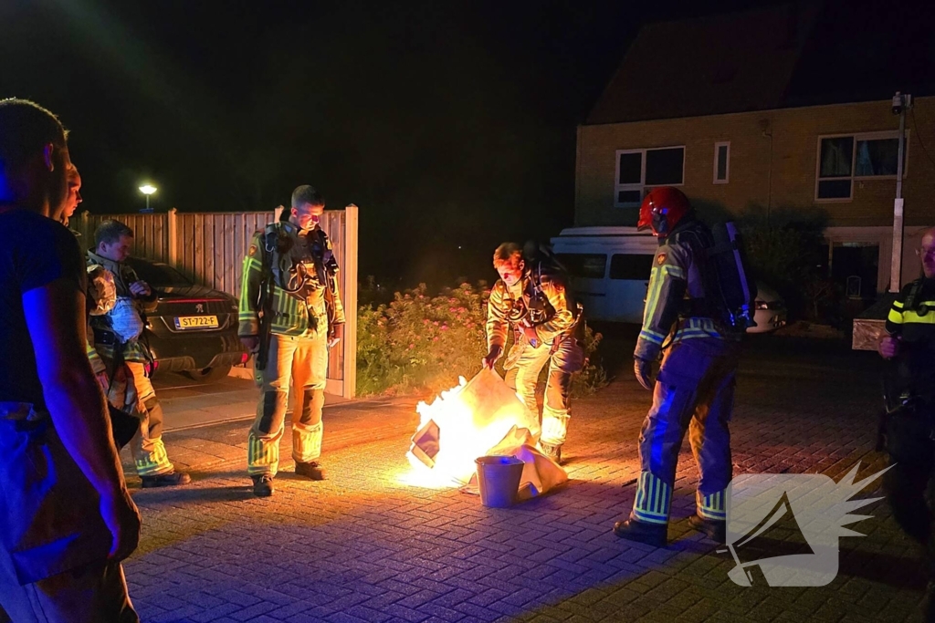 Jerrycan met brandstof veroorzaakt vuur