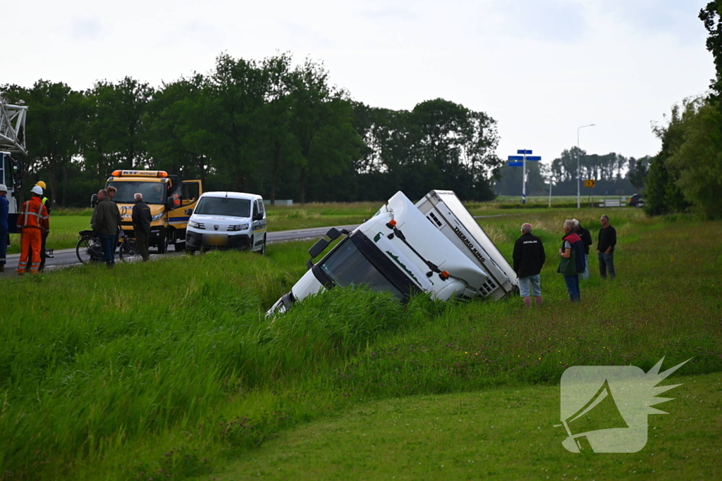 Hijskraan ingezet voor berging