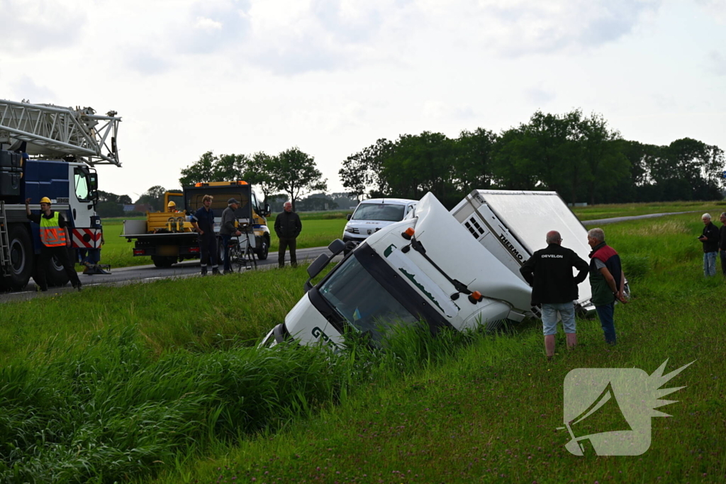 Hijskraan ingezet voor berging