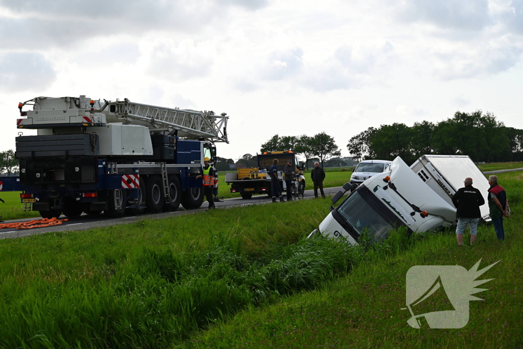 Hijskraan ingezet voor berging