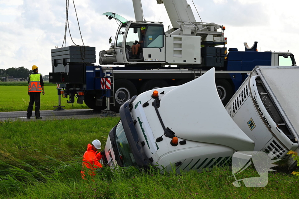 Hijskraan ingezet voor berging