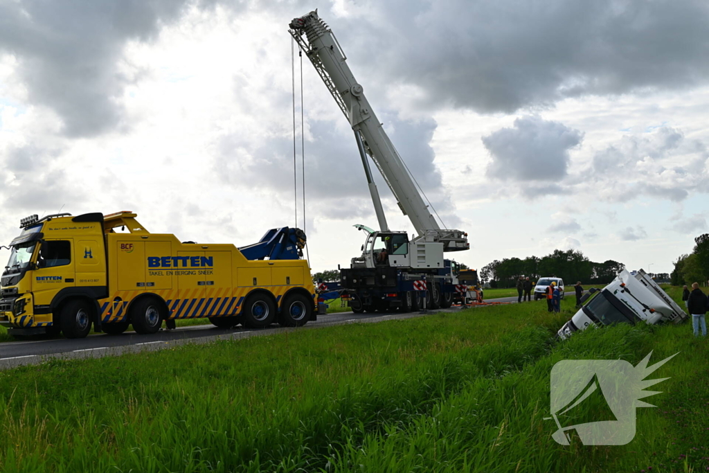 Hijskraan ingezet voor berging
