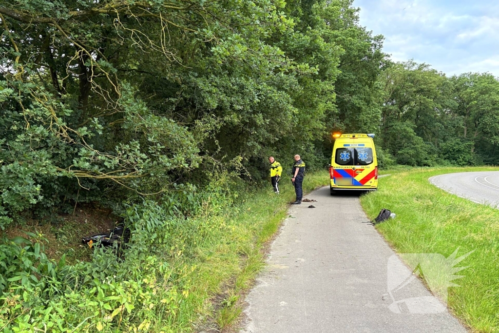 Motorrijder gewond na val