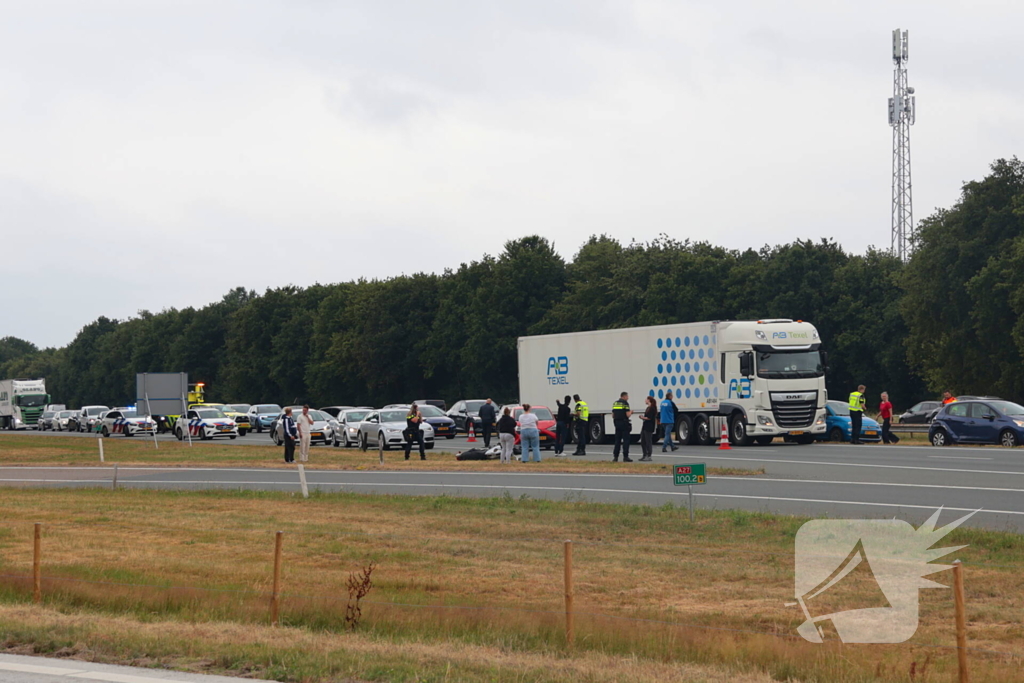 Ongeval met motorrijder leidt tot file