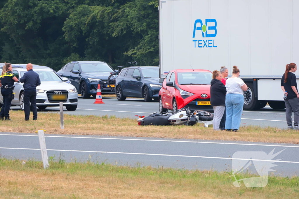 Ongeval met motorrijder leidt tot file