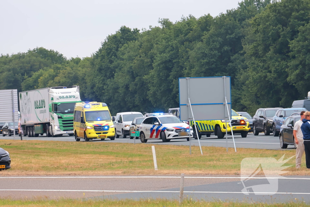 Ongeval met motorrijder leidt tot file
