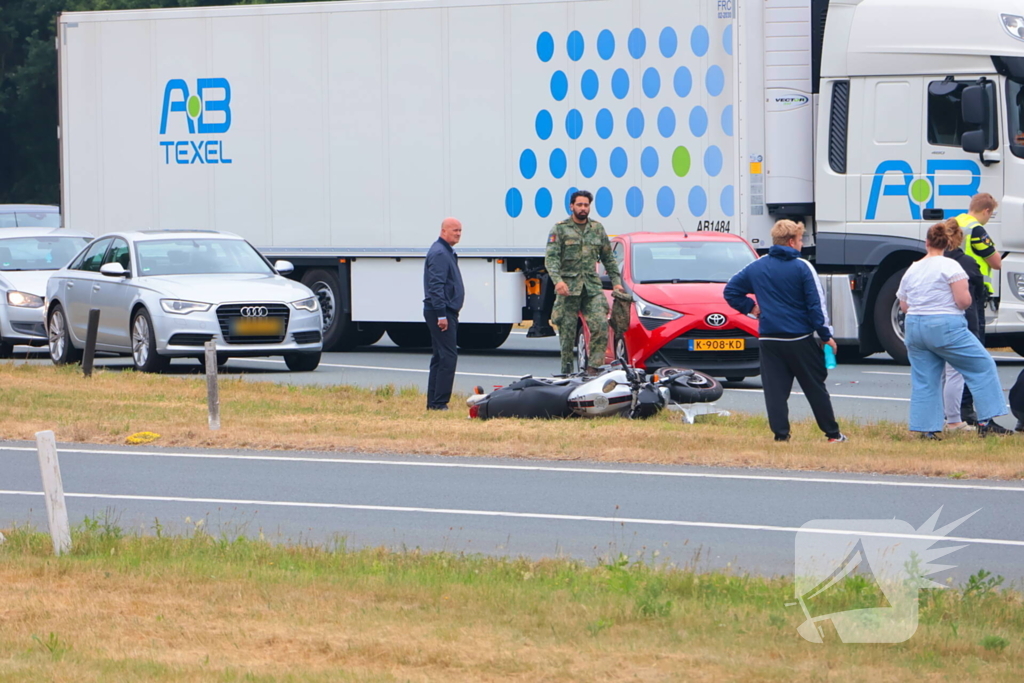 Ongeval met motorrijder leidt tot file