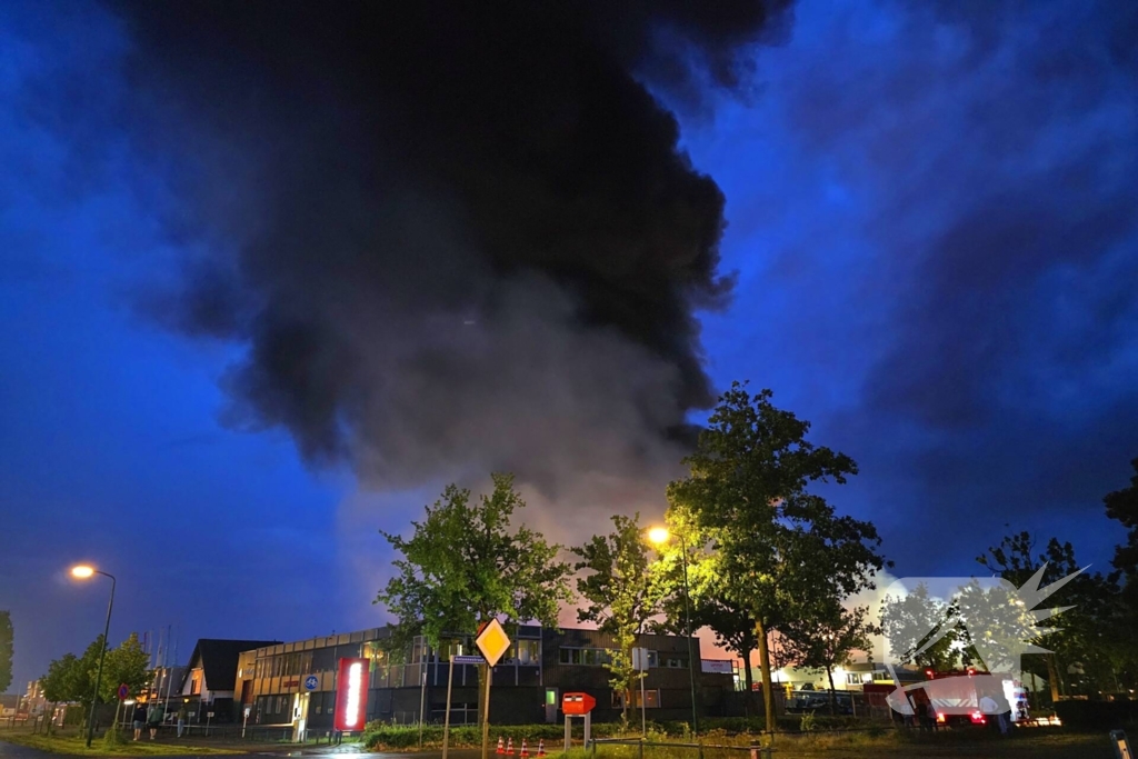 Uitslaande brand in bedrijfspand brandweer schaalt groots op