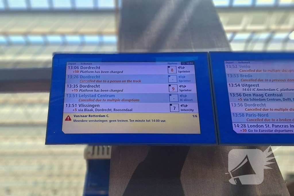 Treinverkeer plat door verstoringen