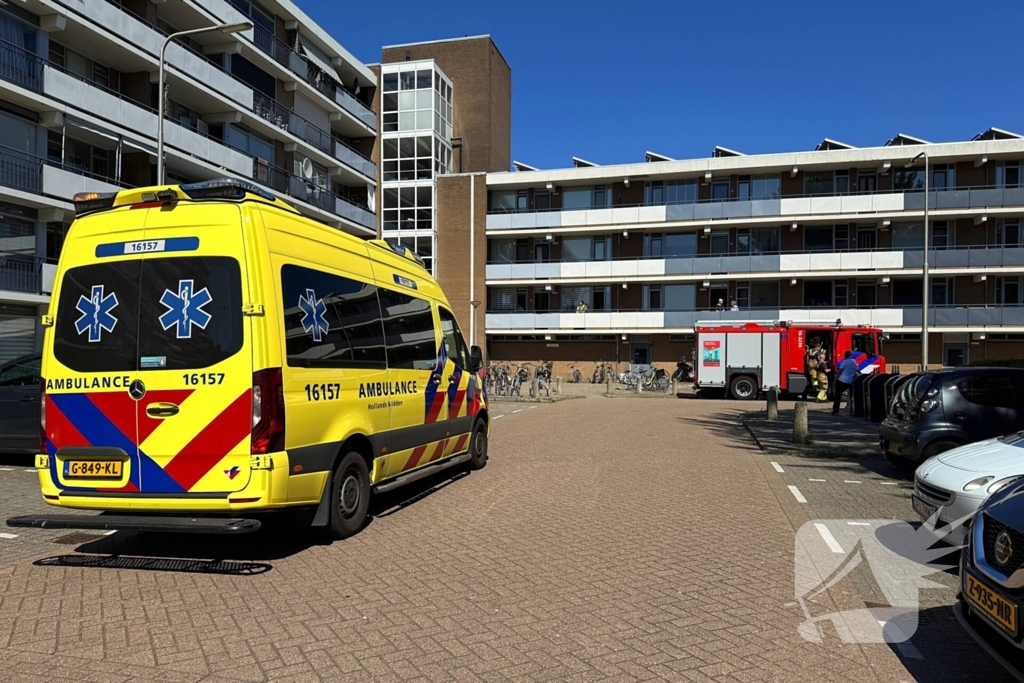 Ambulance ter plekke na brandmelding