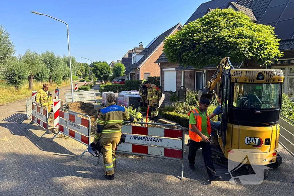 Gaslekkage veroorzaakt onrust tijdens graafwerkzaamheden
