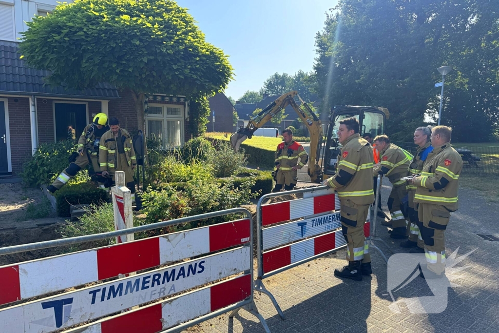 Gaslekkage veroorzaakt onrust tijdens graafwerkzaamheden