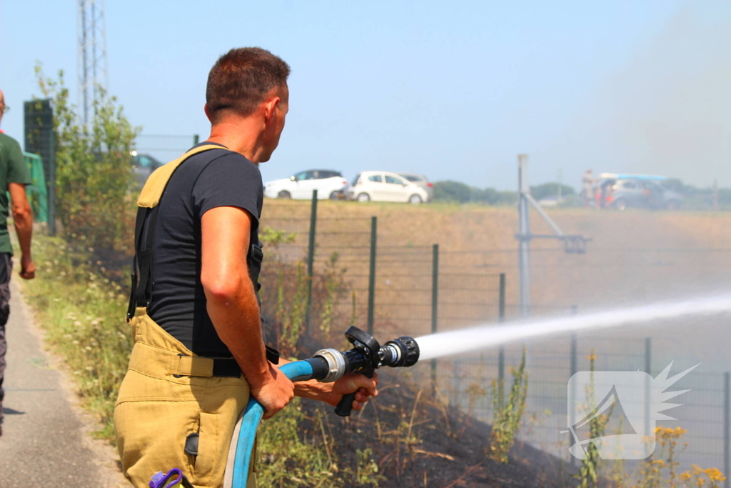 Brand in berm en struikgewas