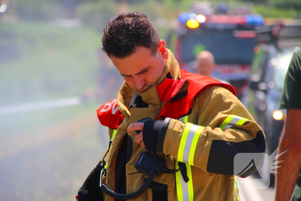 Brand in berm en struikgewas