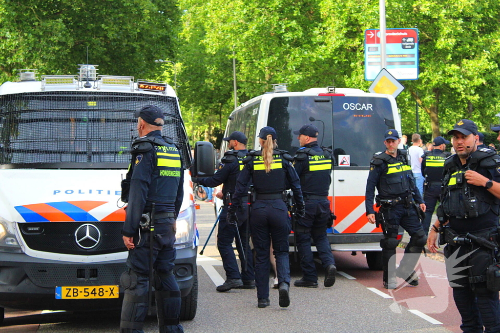Mobiele eenheid ingezet bij protest