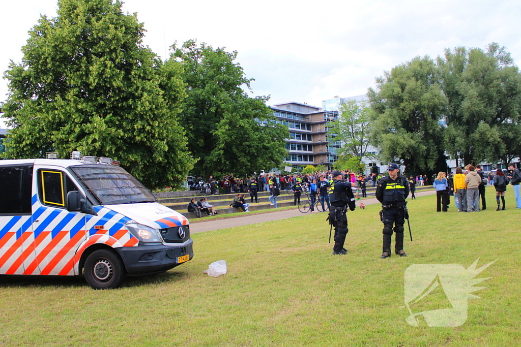 Mobiele eenheid ingezet bij protest