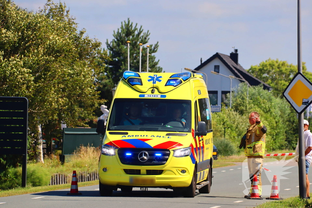 Tractor omgekanteld door uitwijken