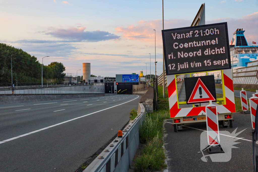 Coentunnel langdurig dicht wegens onderhoud