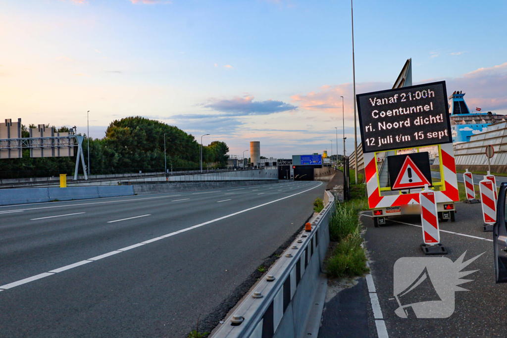Coentunnel langdurig dicht wegens onderhoud
