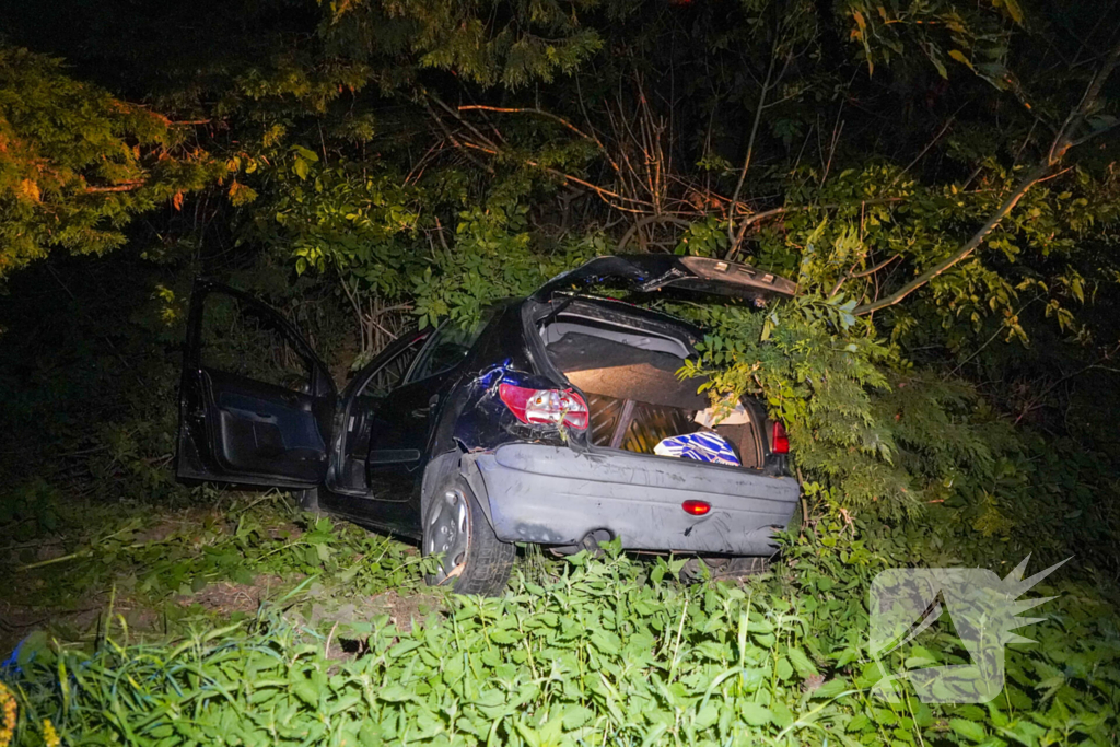 Bestuurder ongedeerd na zware crash