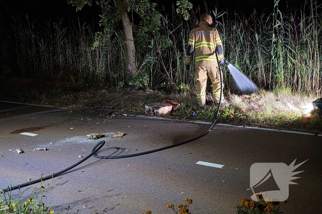 Vuurwerk veroorzaakt brand in berm