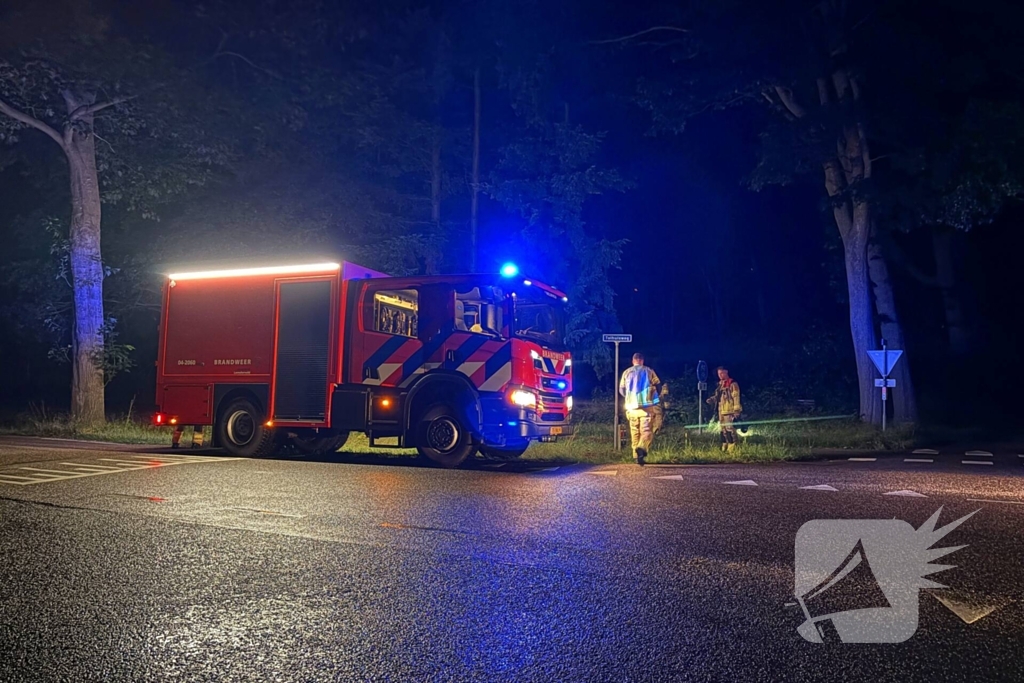 Brandweer blust snel om zich heen grijpende brand