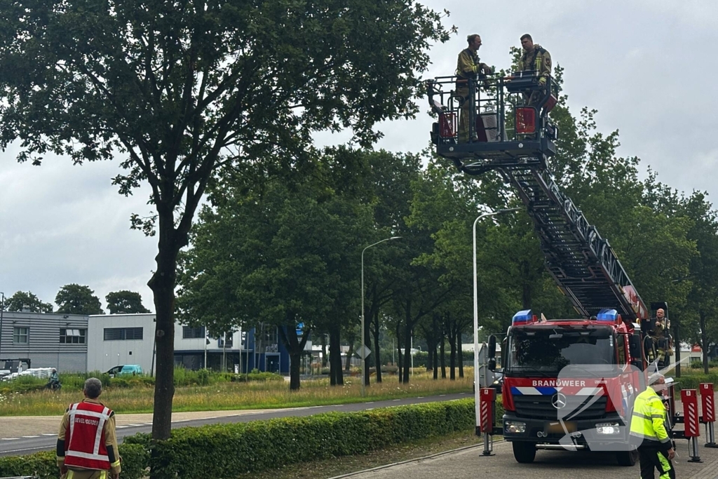 Dier in nood gered met ladderwagen