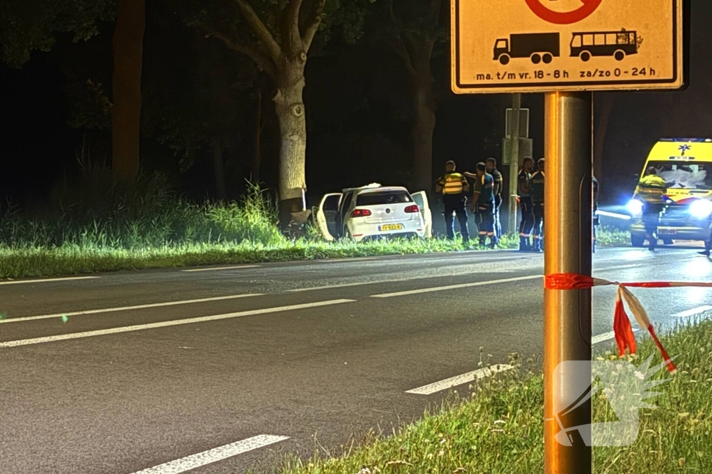 Bestuurder overleden bij eenzijdig ongeval