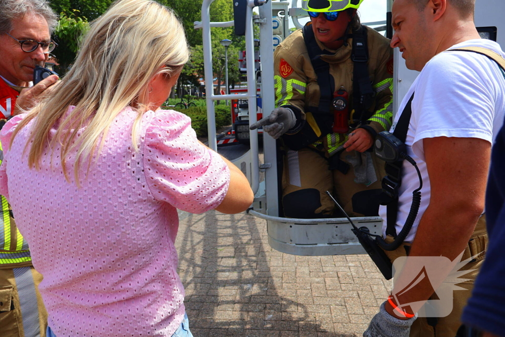 Brandweer redt kat Frenkie van dak