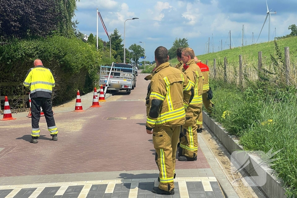 Hulpdiensten in actie na lekkage