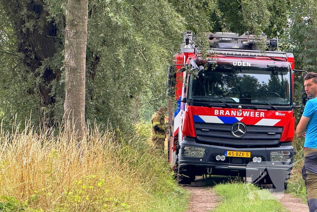 Buitenbrand aan fietspad onder controle